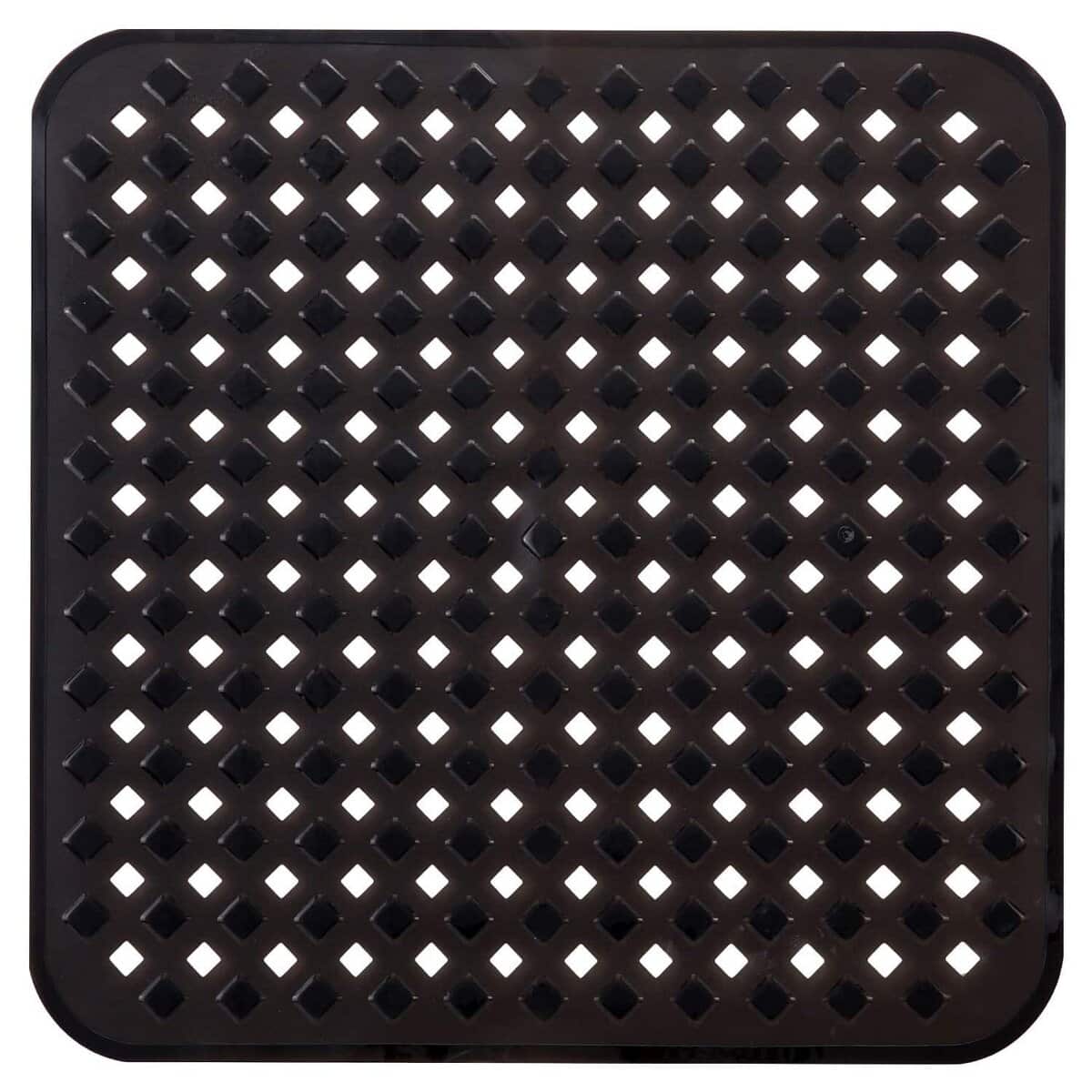 Tapis douche antidérapant 53x53 cm, texture antidérapante, noir.